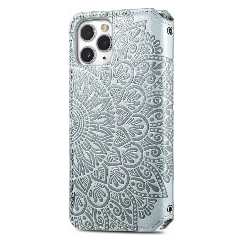 König Design Hülle Handy Schutz für Apple iPhone 11 Pro Max Case Flip Cover Tasche Etuis Grau