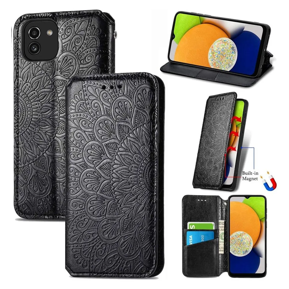 König Design Hülle Handy Schutz für Samsung Galaxy A03 Case Cover Tasche Etuis Bumper Wallet (Samsung Galaxy A03)