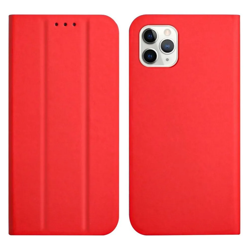 König Design Hülle Handy Schutz für Apple iPhone 13 Pro Case Flip Cover Tasche Etuis Rot Neu (Apple iPhone 13 Pro)