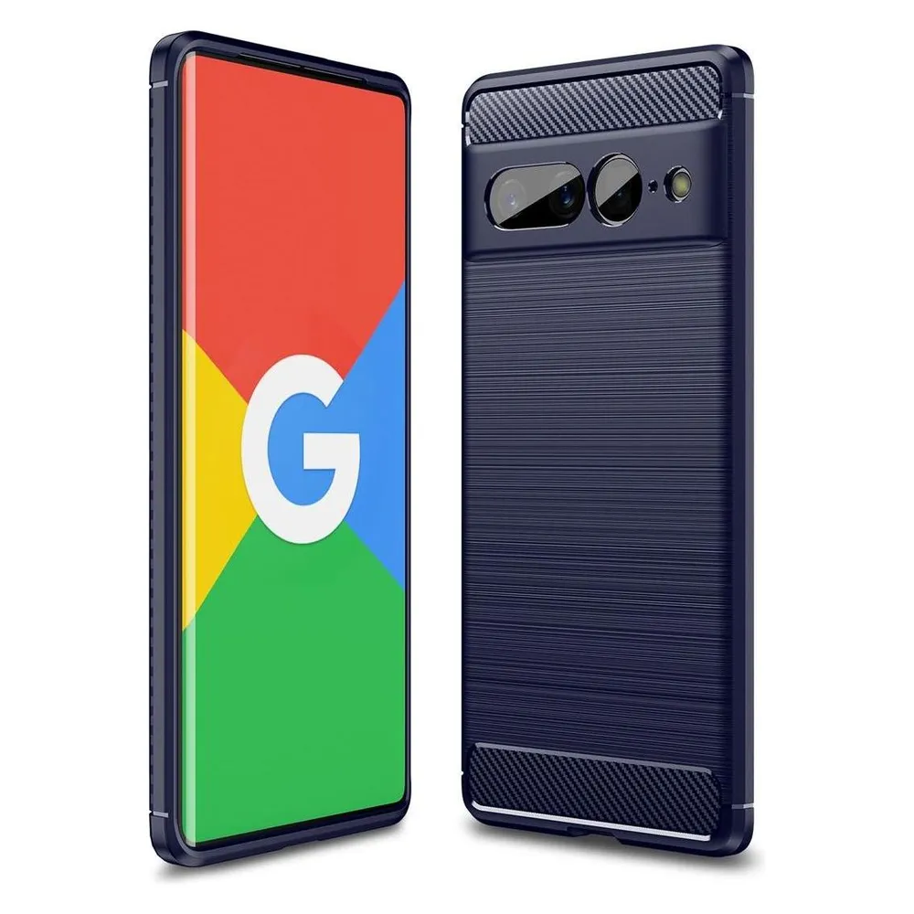 König Design Hülle Handy Schutz Case Cover Tasche Carbon Etuis Bumper Backcover Schale Rahmen (Google Pixel 7 Pro)