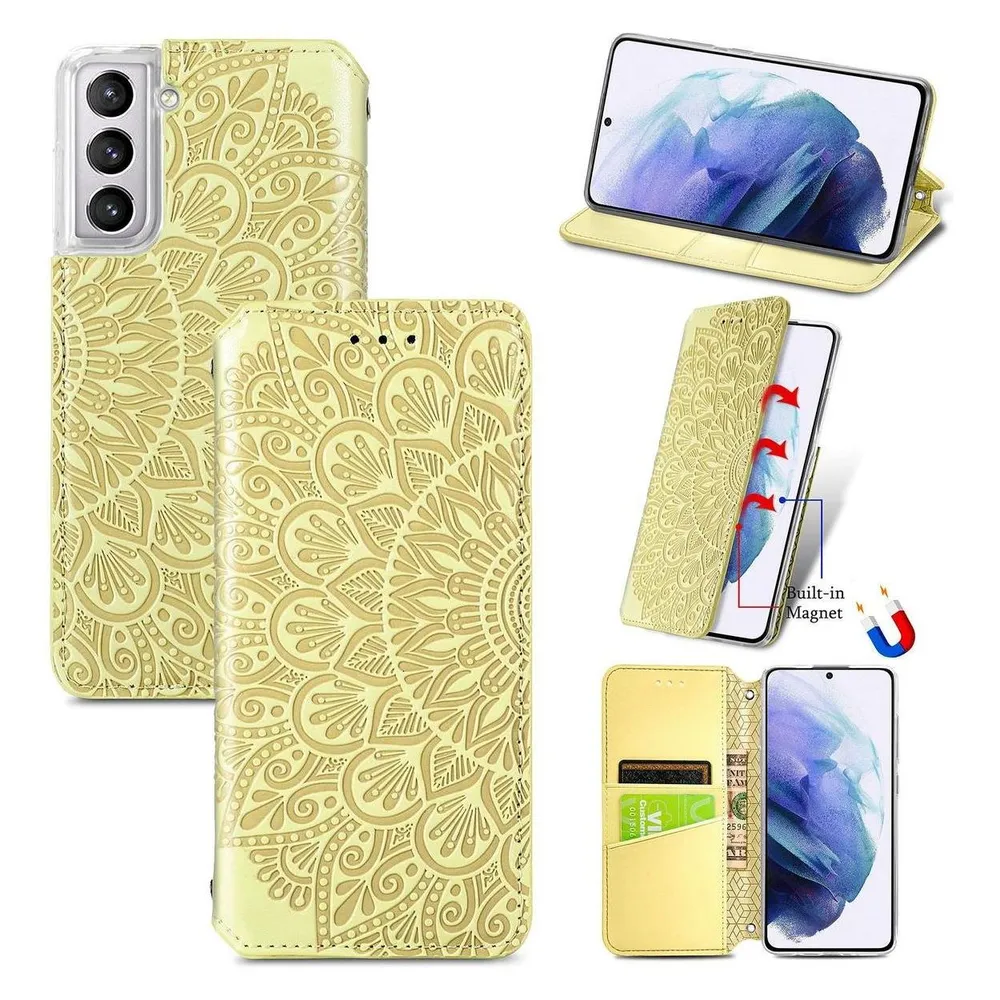 König Design Hülle Handy Schutz für Samsung Galaxy S21 Plus Case Cover Tasche Etuis Gelb Neu