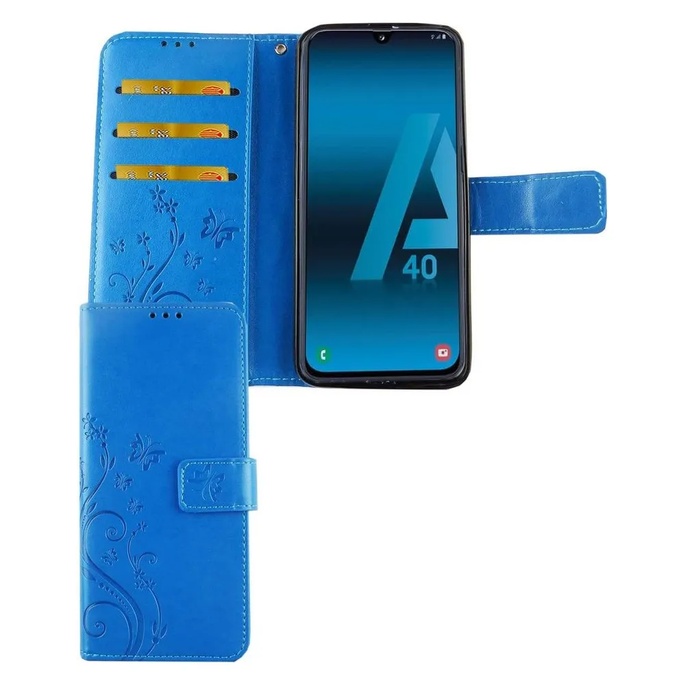 König Design Hülle Handy Schutz für Samsung Galaxy A40 Case Cover Tasche Wallet Etui Bumper (Samsung Galaxy A40)
