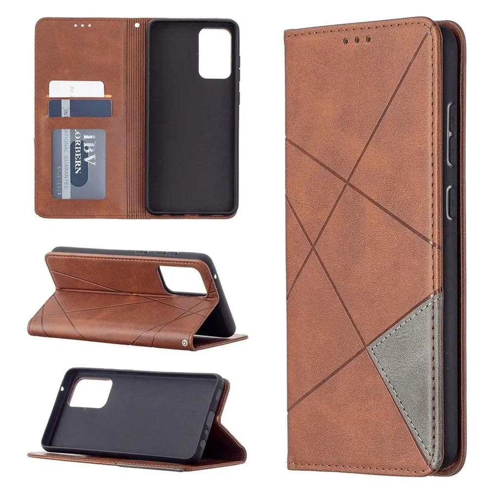 König Design Hülle Handy Schutz für Samsung Galaxy A72 5G Case Cover Tasche Etui Bumper Braun (Samsung Galaxy A72 5G)