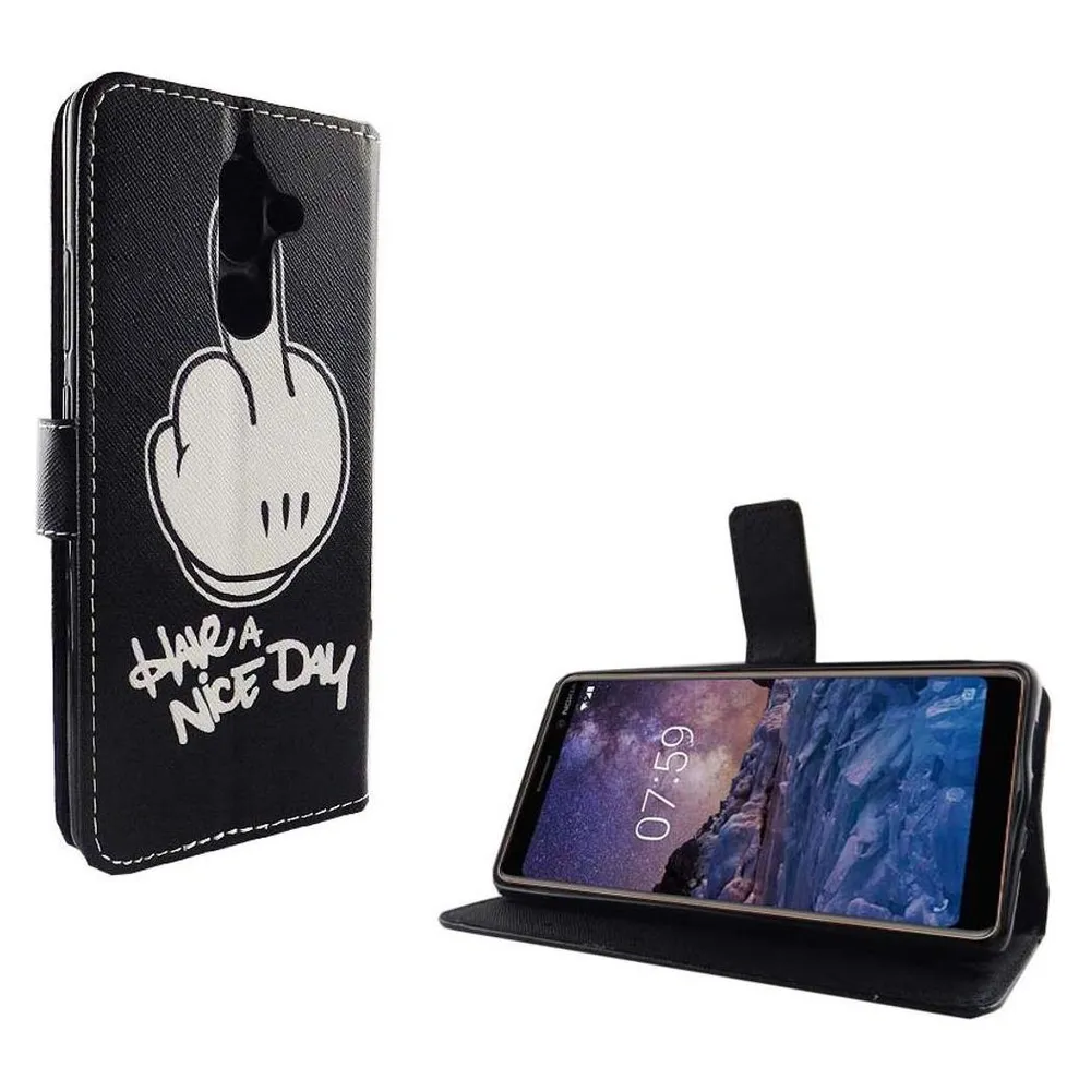 König Design Hülle Handy Schutz für Nokia 7 Plus Case Cover Tasche Wallet Etui Handyhülle Neu (Nokia 7 Plus)