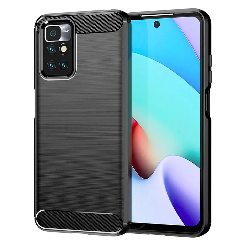 König Design Hülle Handy Schutz für Xiaomi Sony Samsung Case Cover Bumper Carbon Optik Etuis (Xiaomi Redmi 10)