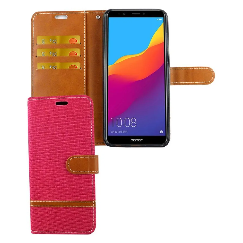 König Design Hülle Handy Schutz für Huawei Honor 7C Case Cover Tasche Wallet Etui Handyhülle (Huawei Honor 7C)