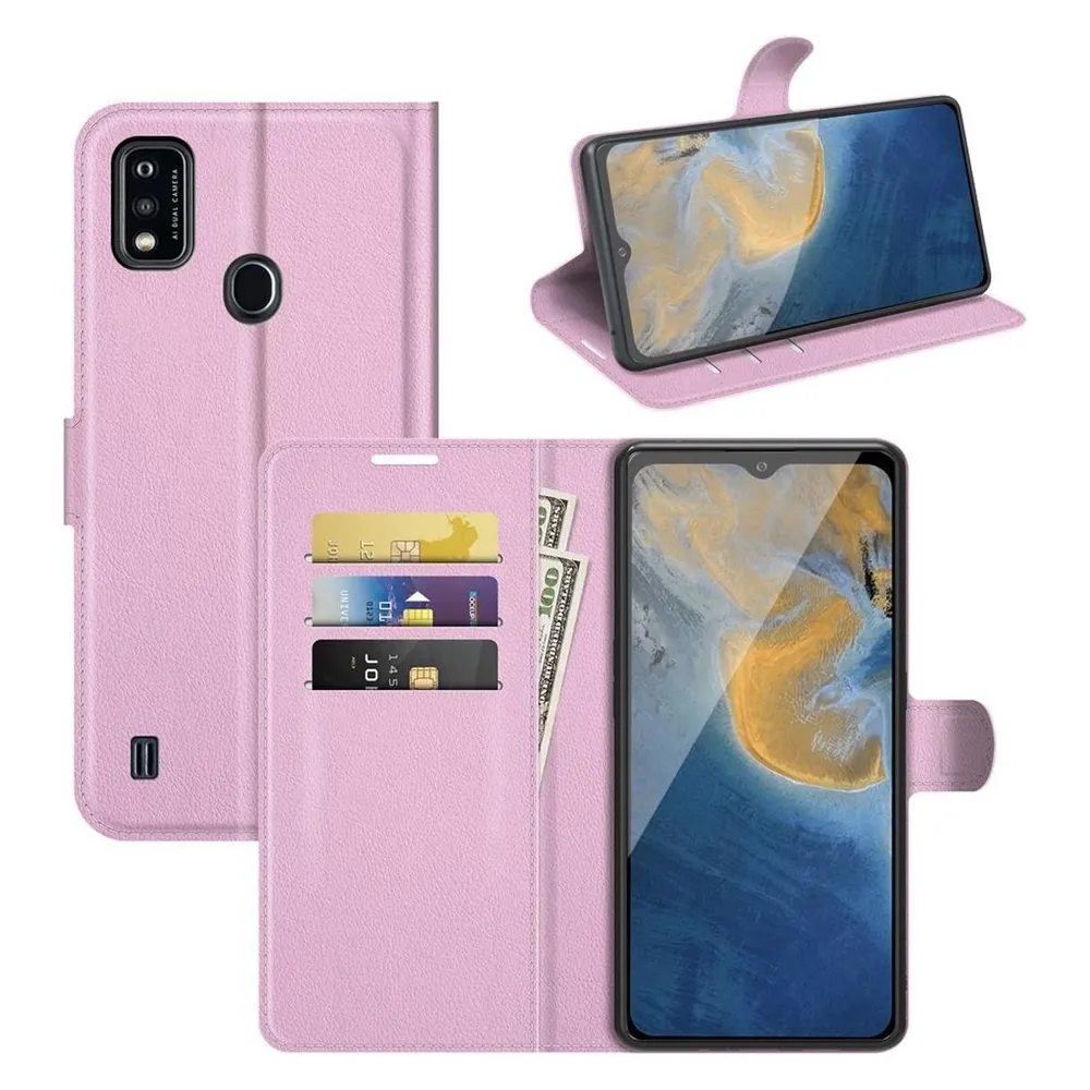König Design Hülle Handy Schutz für ZTE Blade A51 Case Flip Cover Tasche Etuis Bumper Schwarz (ZTE Blade A51)