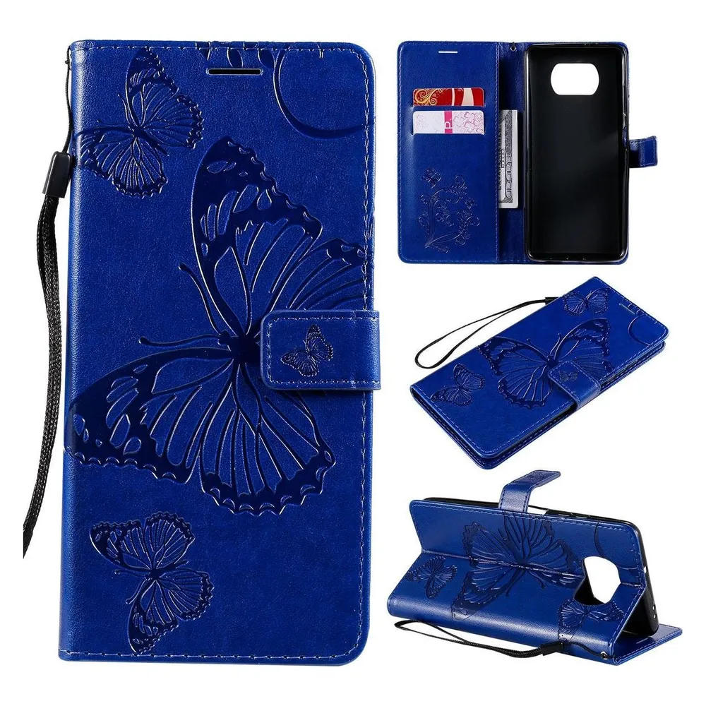 König Design Hülle Handy Schutz für Xiaomi Poco X3 Case Flip Cover Tasche Etuis Bumper Blau (Xiaomi Poco X3)