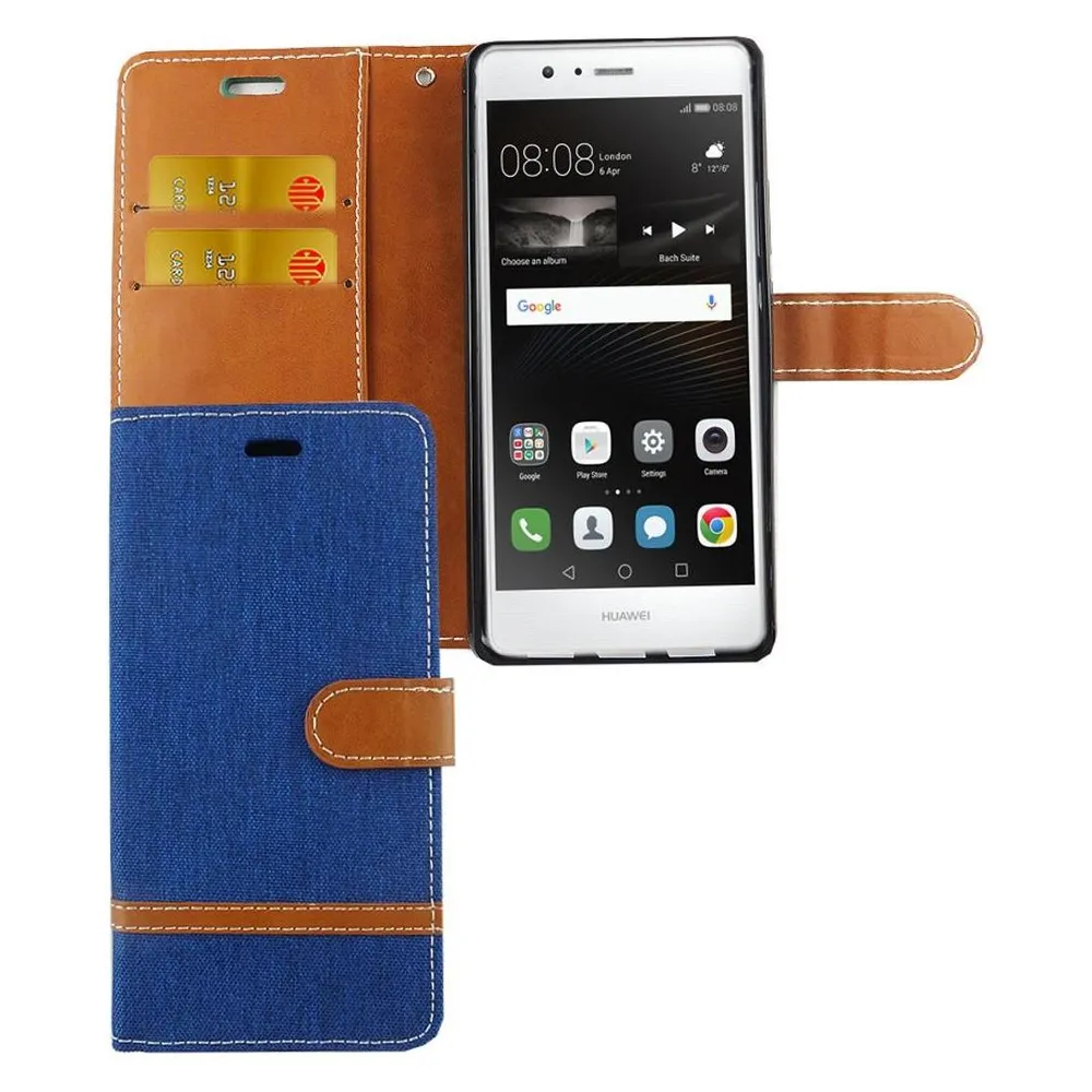 König Design Hülle Handy Schutz für Huawei P9 Lite Case Cover Tasche Wallet Etui Handyhülle (Huawei P9 Lite)