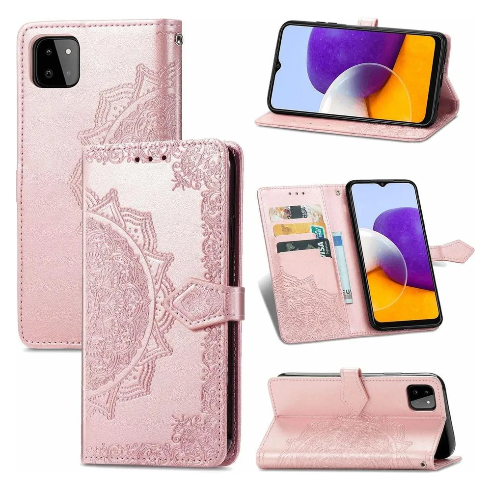 König Design Hülle Handy Schutz für Samsung Galaxy A22 5G Case Cover Tasche Etui Bumper Rosa (Samsung Galaxy A22 5G)
