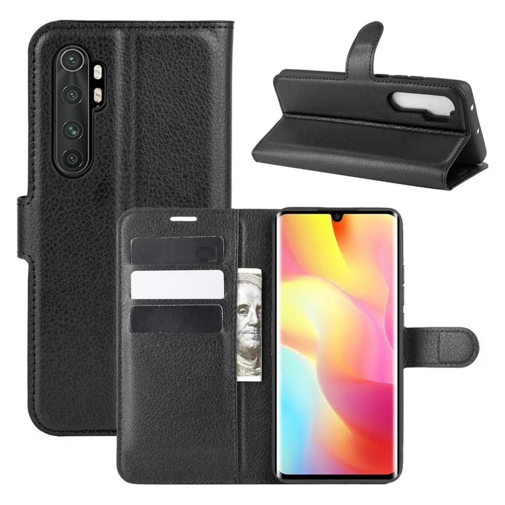 König Design Hülle Handy Schutz für Xiaomi Mi Note 10 Lite Case Cover Tasche Etuis Schwarz