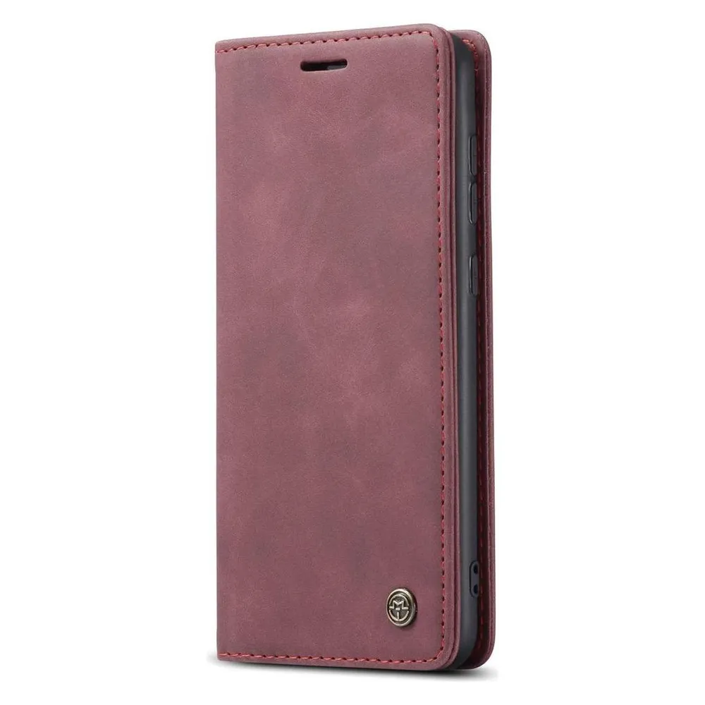 König Design Hülle Handy Schutz für Samsung Galaxy S21 FE Case Flip Cover Tasche Etuis Rot (Samsung Galaxy S21 FE)