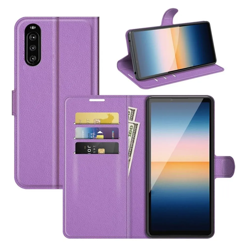König Design Hülle Handy Schutz für Sony Xperia 10 III Case Flip Cover Tasche Etuis Schwarz (Sony Xperia 10 III)