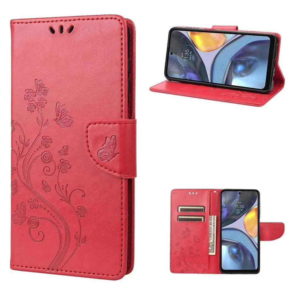 König Design Hülle Handy Schutz für Motorola Moto G22 Case Cover Tasche Etui Wallet Bumper (Motorola Moto G22)