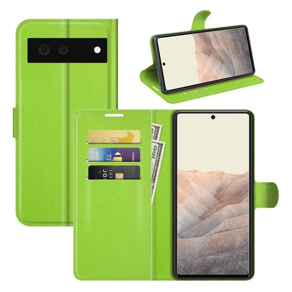König Design Hülle Handy Schutz für Google Pixel 6 Case Flip Cover Tasche Etuis Bumper Neu (Google Pixel 6a)
