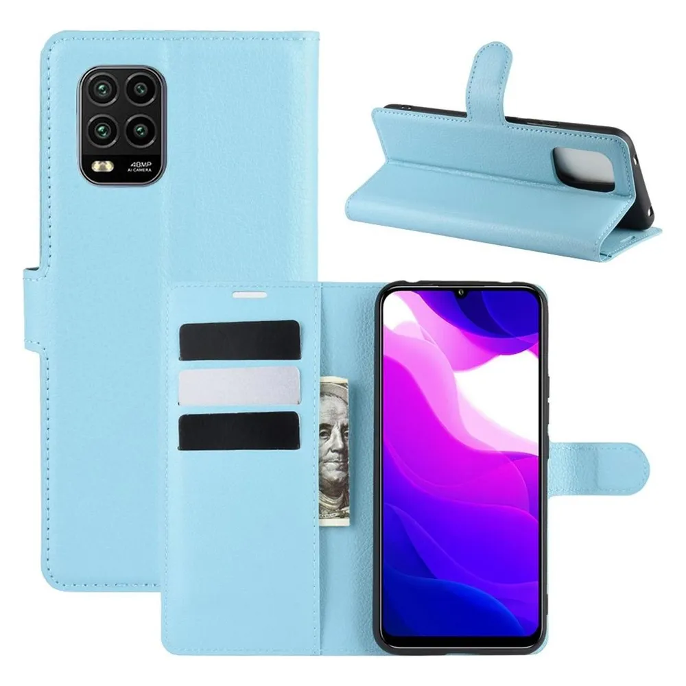 König Design Hülle Handy Schutz für Xiaomi Mi 10 Lite 5G Case Cover Tasche Etuis Bumper Blau
