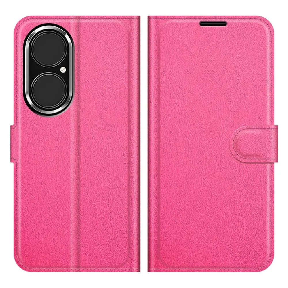 König Design Hülle Handy Schutz für Huawei P50 Case Flip Cover Tasche Etui Wallet Bumper Rosa (Huawei P50)