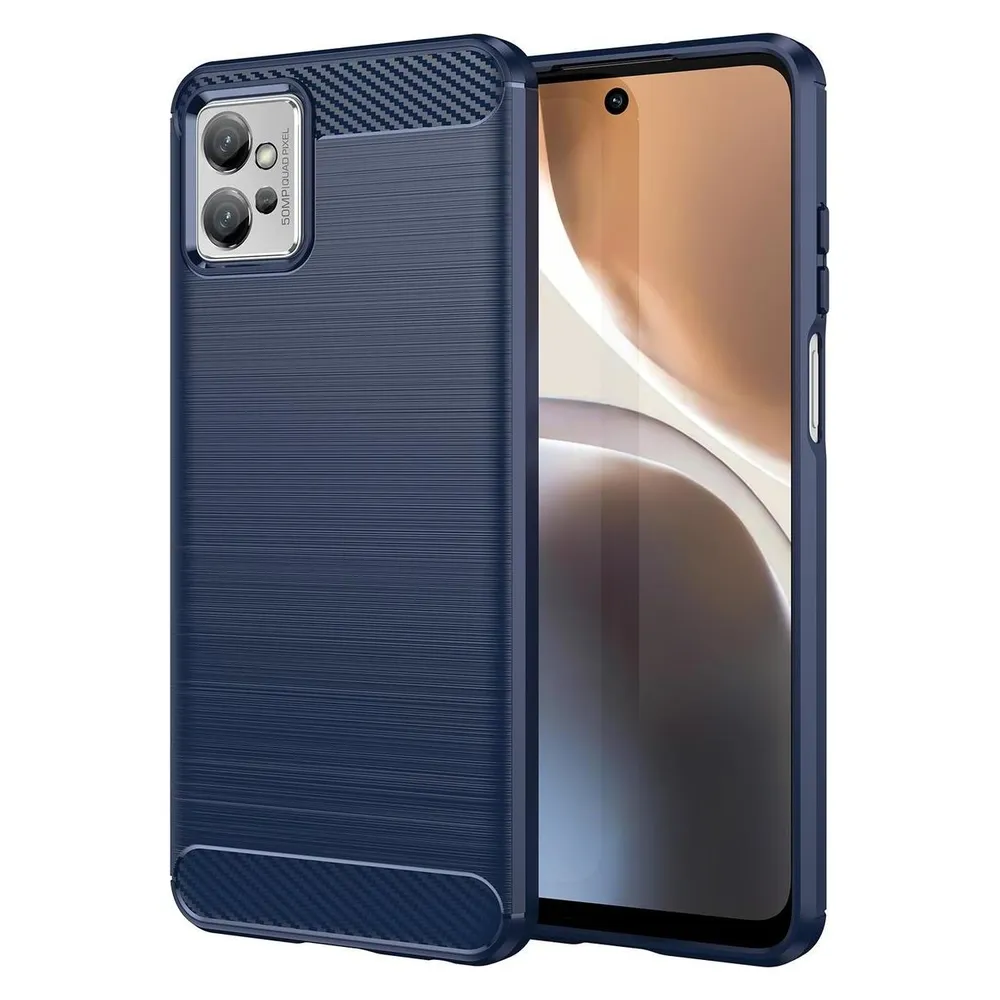 König Design Hülle Handy Schutz für Motorola Moto G32 Case Cover Etuis Bumper Carbon Schale (Motorola Moto G32)