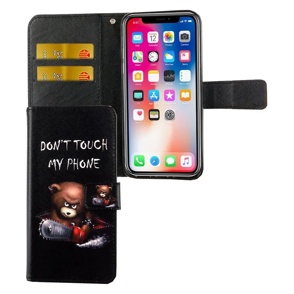 König Design Hülle Handy Schutz für Apple iPhone XS Case Cover Tasche Wallet Etui Handyhülle (Apple iPhone XS)