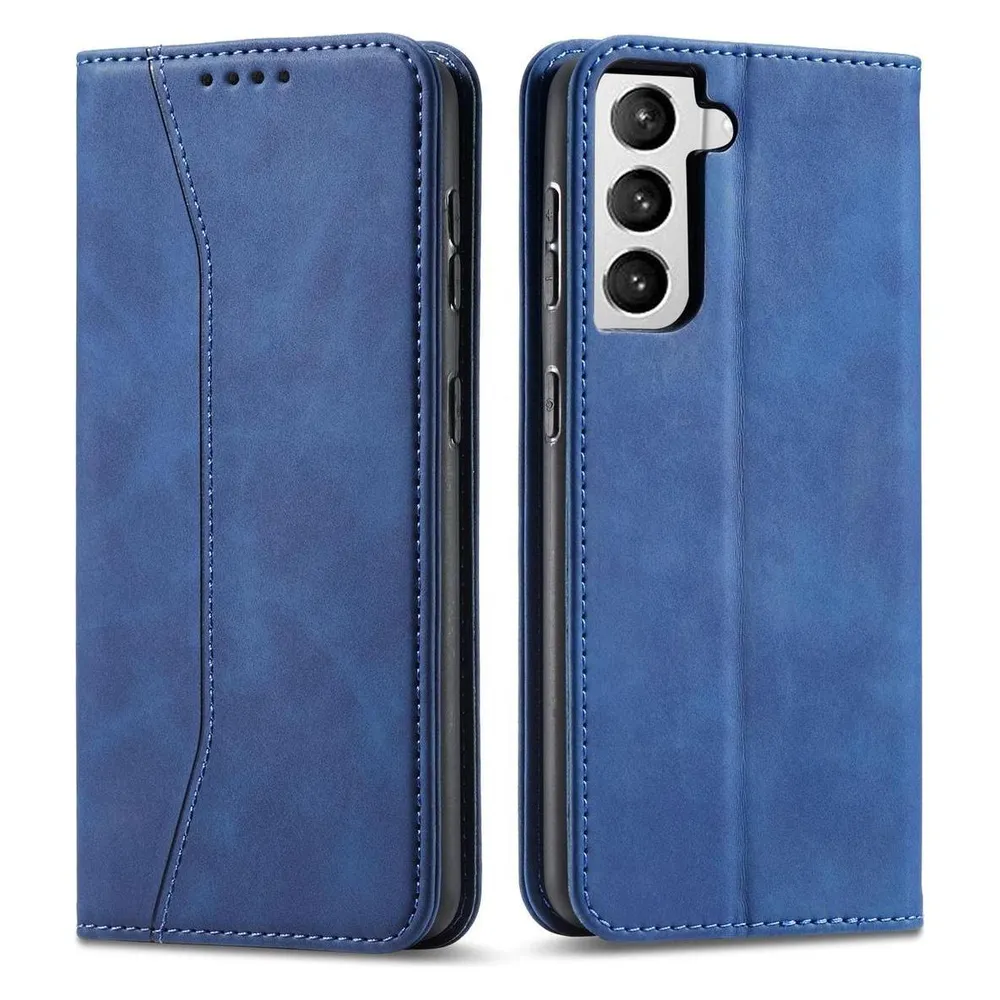 König Design Hülle Handy Schutz für Samsung Galaxy S21 Plus Case Flip Cover Tasche Etuis Blau (Samsung Galaxy S21+)