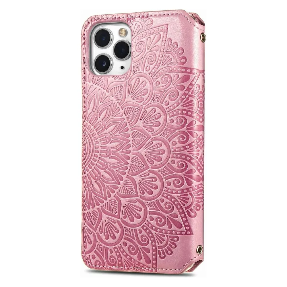 König Design Hülle Handy Schutz für Apple iPhone 11 Pro Case Flip Cover Tasche Etuis Rosa Neu