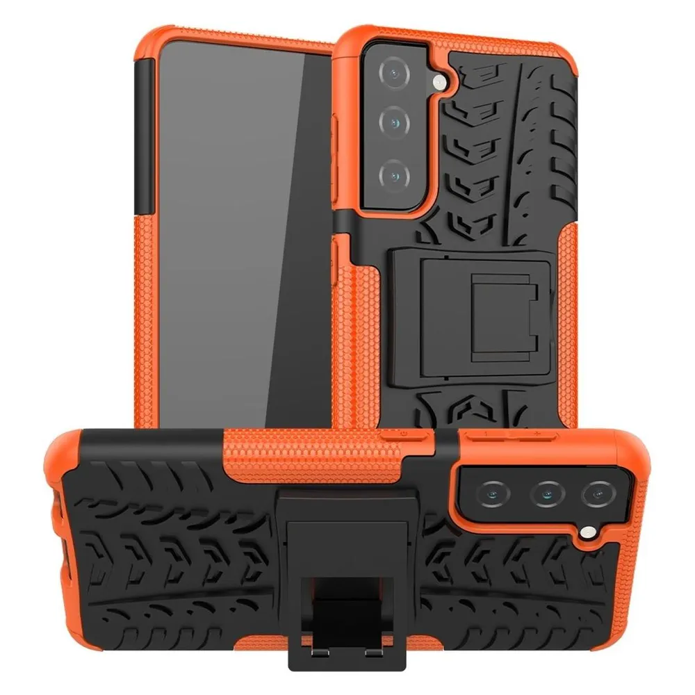 König Design Hülle Handy Schutz für Samsung Galaxy S21 Case Cover Tasche Etuis Bumper Orange (Samsung Galaxy S21)