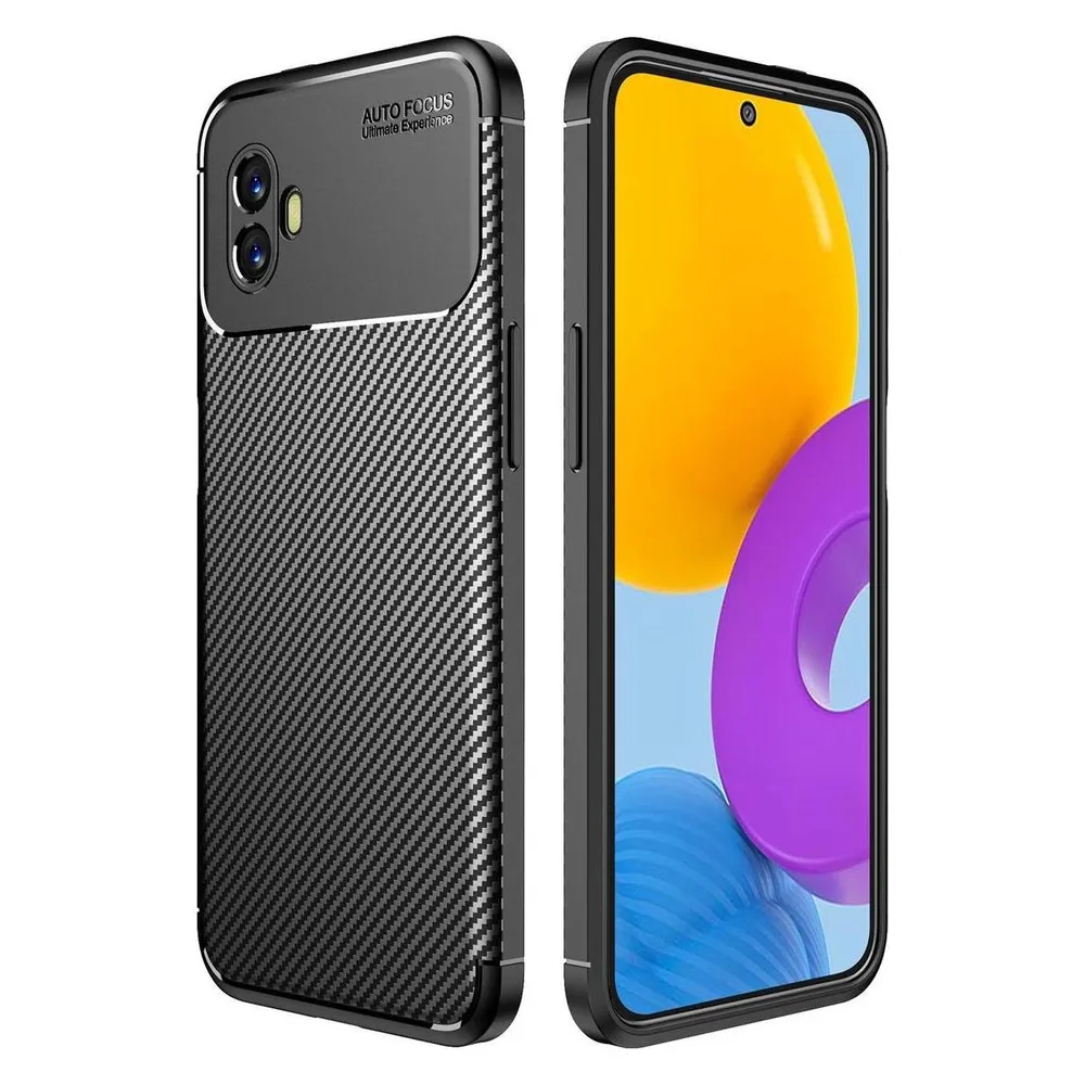 König Design Hülle Handy Schutz für Samsung Galaxy Xcover 6 Pro Case Cover Etuis Carbon Optik (Samsung Galaxy XCover 6 Pro)