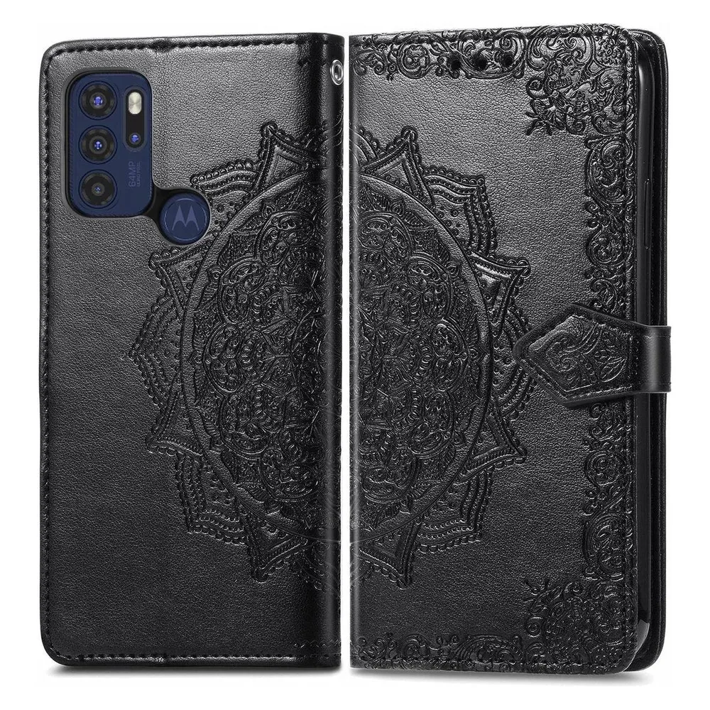 König Design Hülle Handy Schutz für Motorola Moto G60S Case Flip Cover Tasche Etuis Schwarz (Motorola Moto G60S)