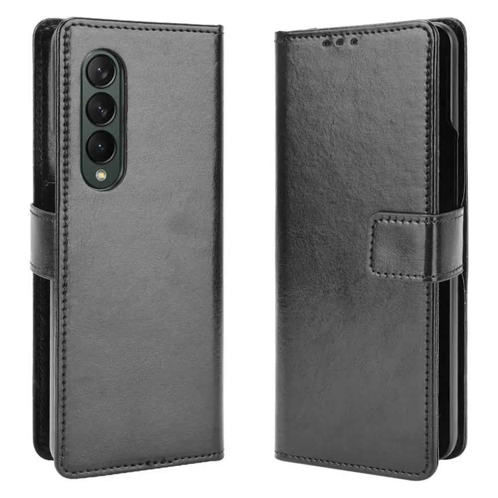 König Design Hülle Handy Schutz für Samsung Galaxy Z Fold3 5G Case Flip Cover Tasche Schwarz (Samsung Galaxy Z Fold3 5G)