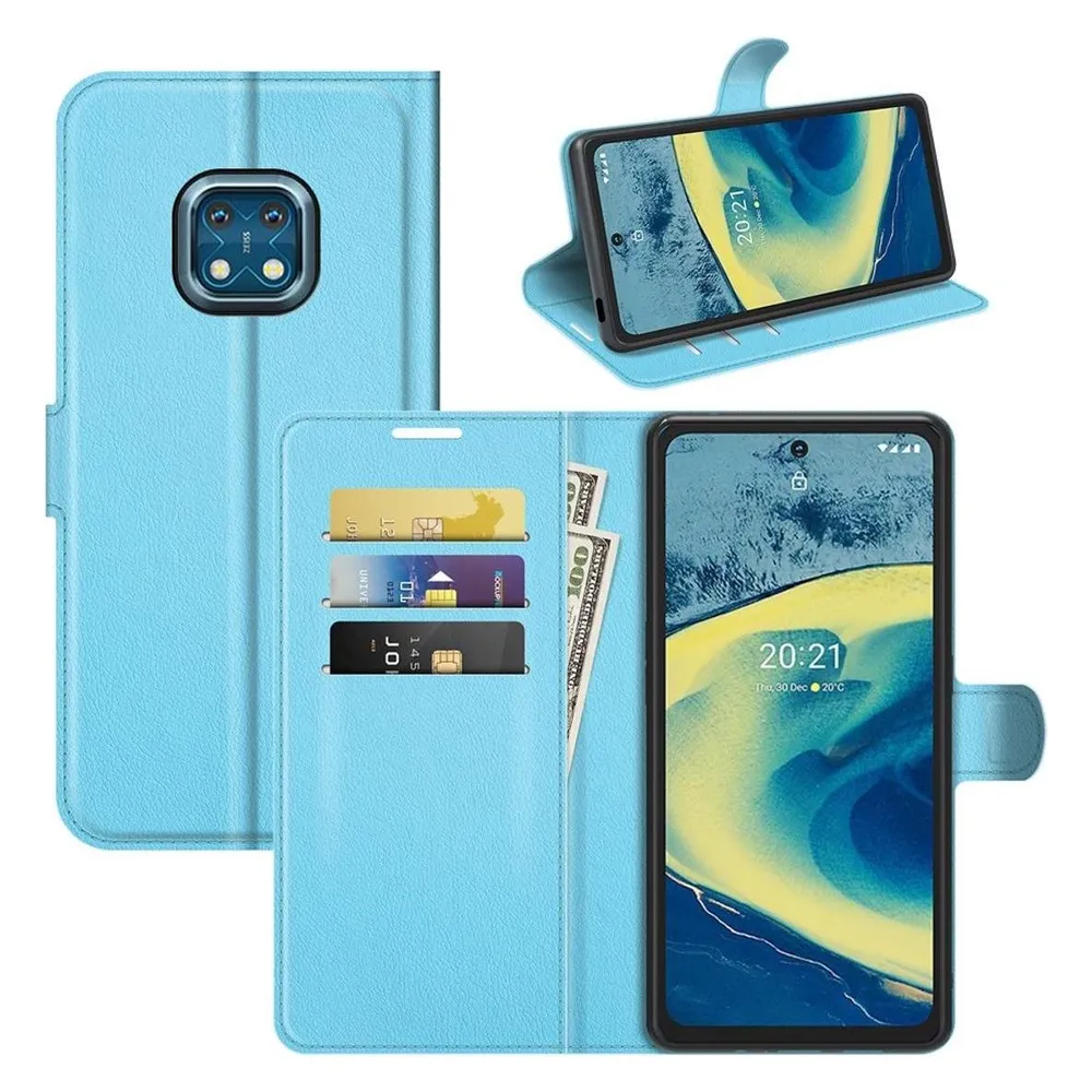König Design Hülle Handy Schutz für Nokia XR20 Case Flip Cover Tasche Etuis Bumper Schwarz (Nokia XR20)