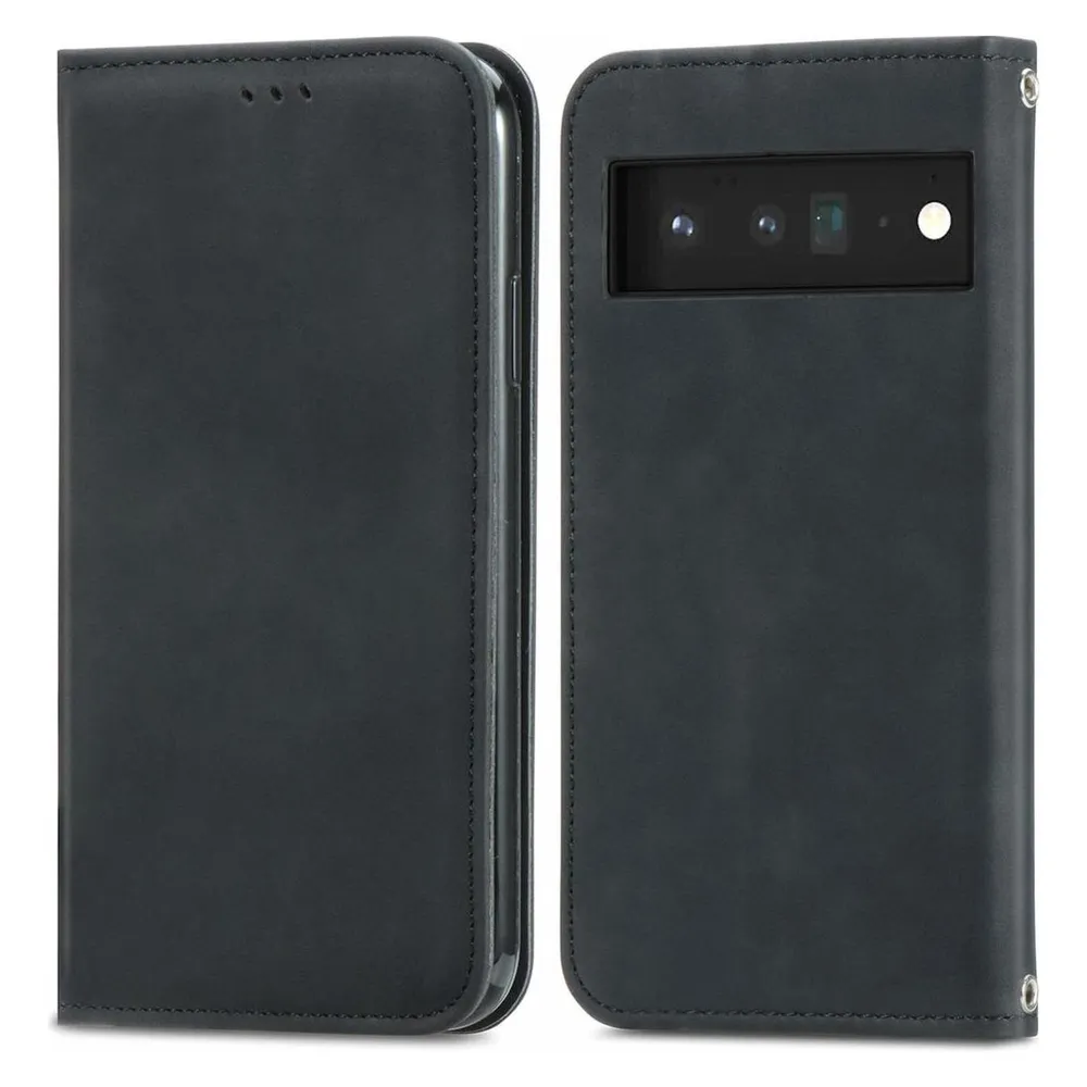 König Design Hülle Handy Schutz für Google Pixel 6 Case Flip Cover Tasche Etuis Bumper Neu (Google Pixel 6a)