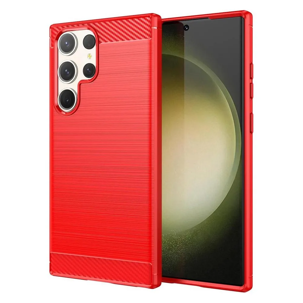 König Design Hülle Handy Schutz für Samsung Galaxy S23 Plus Ultra Case Cover Carbon Optik Neu (Samsung Galaxy S23 Ultra)