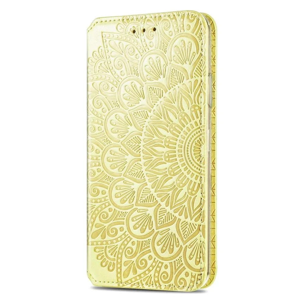 König Design Hülle Handy Schutz für Apple iPhone 12 Mini Case Flip Cover Tasche Etuis Gelb