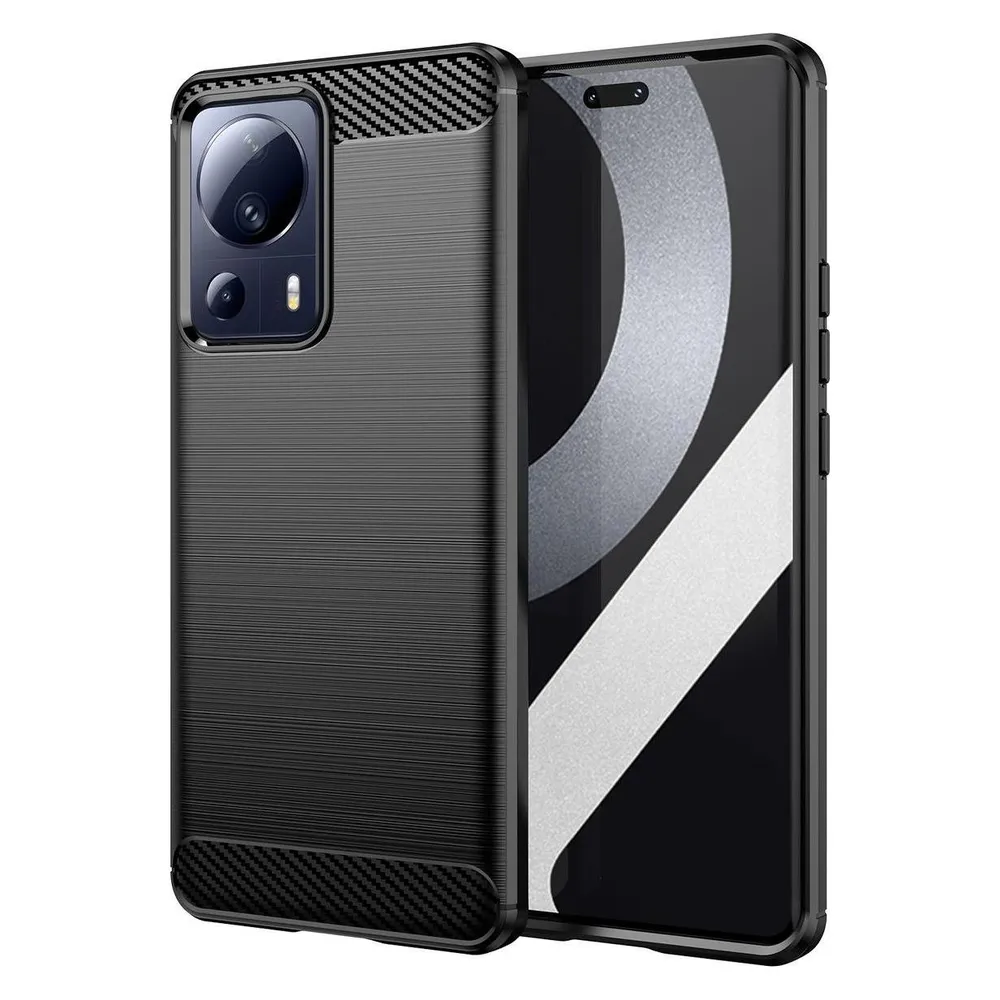 König Design Hülle Handy Schutz für Google Motorola Samsung Xiaomi Case Cover Carbon Optik (Xiaomi 13 Lite)
