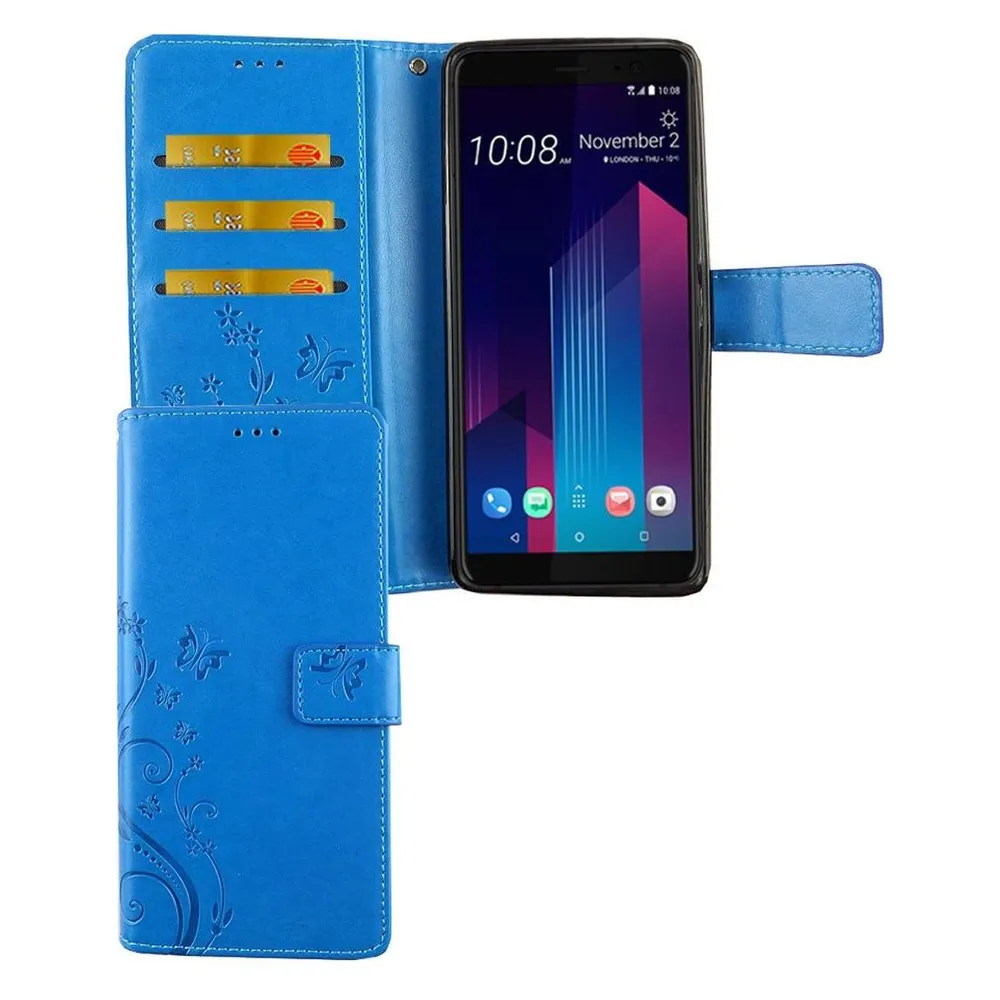 König Design Hülle Handy Schutz für HTC U12 Plus Case Cover Tasche Wallet Etui Handyhülle Neu (HTC U12+)