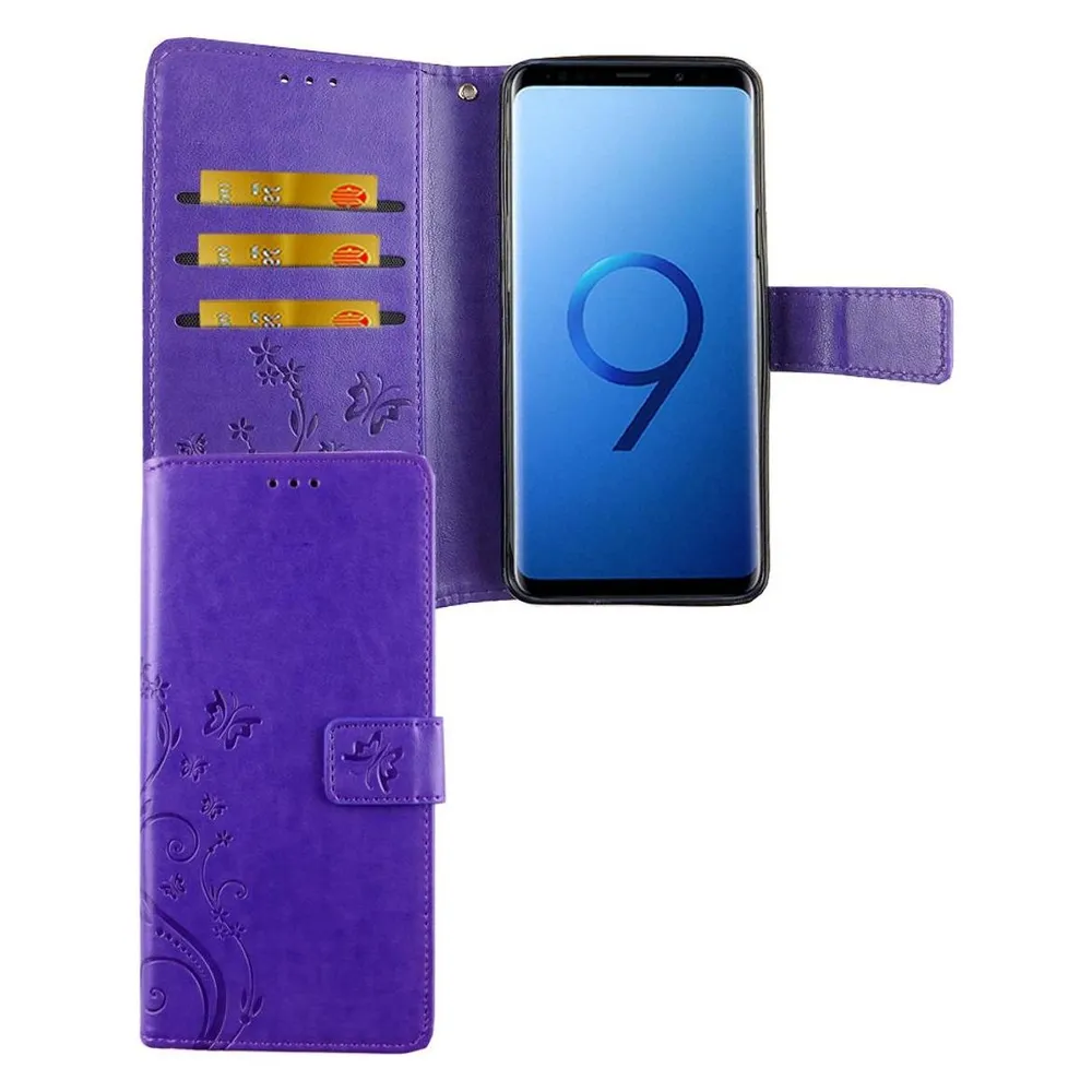 König Design Hülle Handy Schutz für Samsung Galaxy S9 Case Cover Tasche Wallet Etui Bumper (Samsung Galaxy S9)