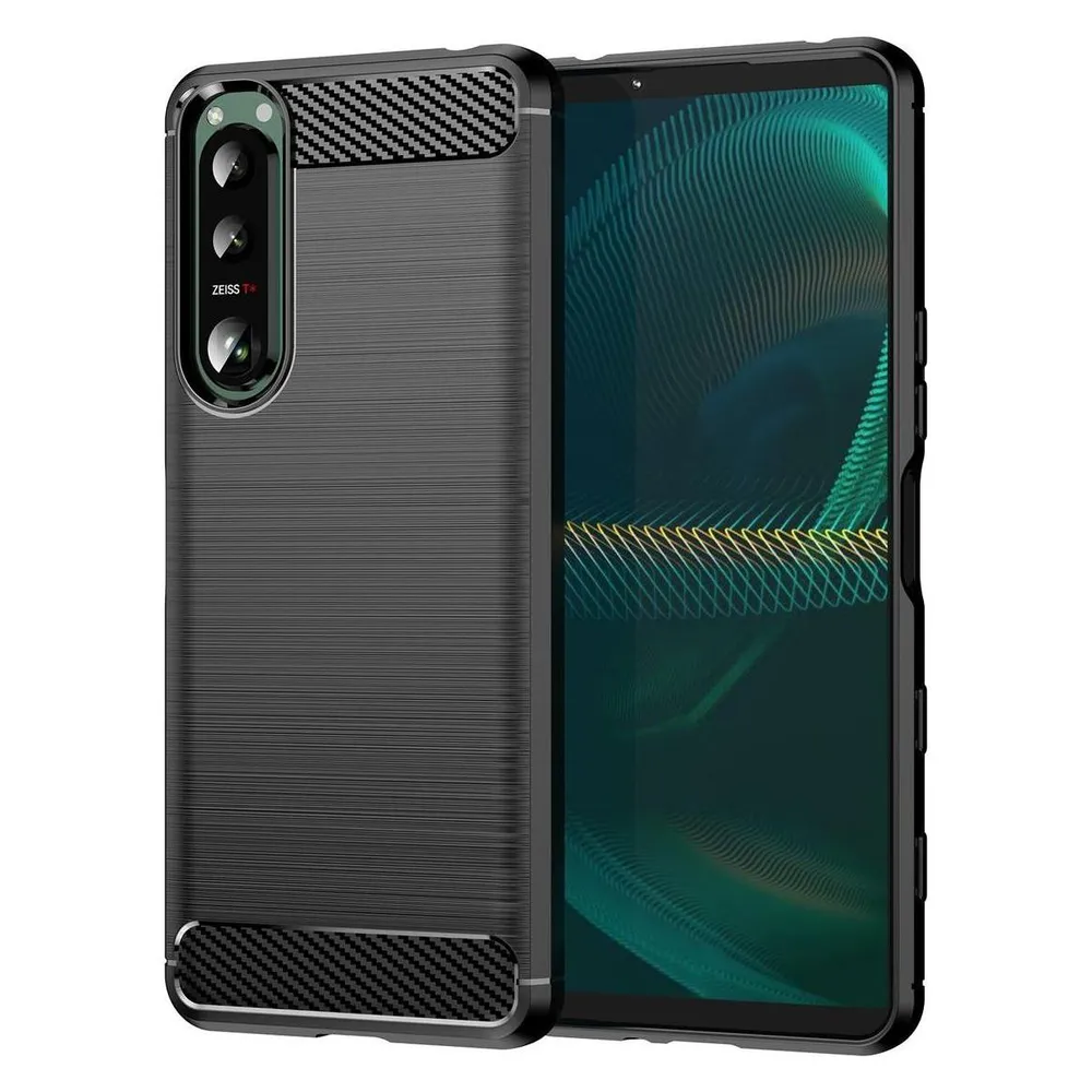 König Design Hülle Handy Schutz für Xiaomi Sony Samsung Case Cover Bumper Carbon Optik Etuis (Sony Xperia 5 III)