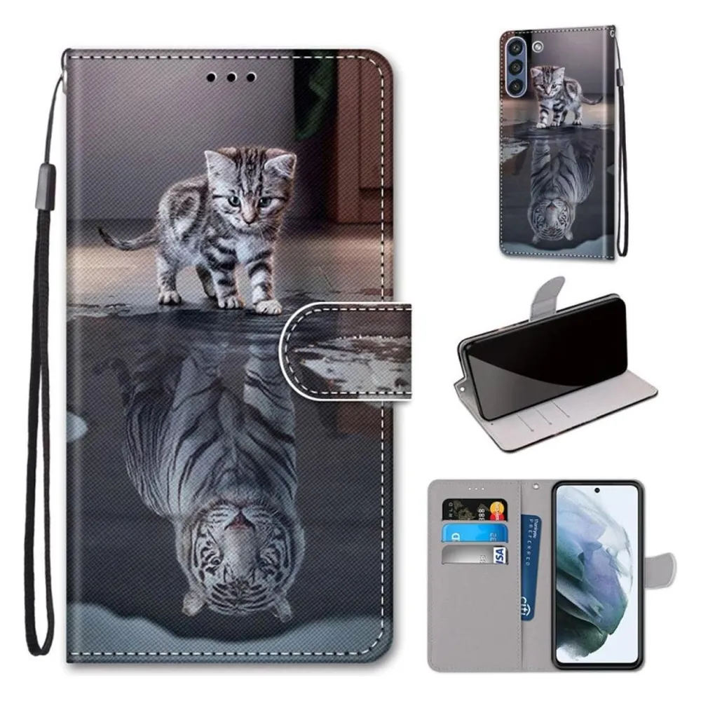 König Design Hülle Handy Schutz für Samsung Galaxy S21 FE Case Flip Cover Tasche Etui Bumper (Samsung Galaxy S21 FE)