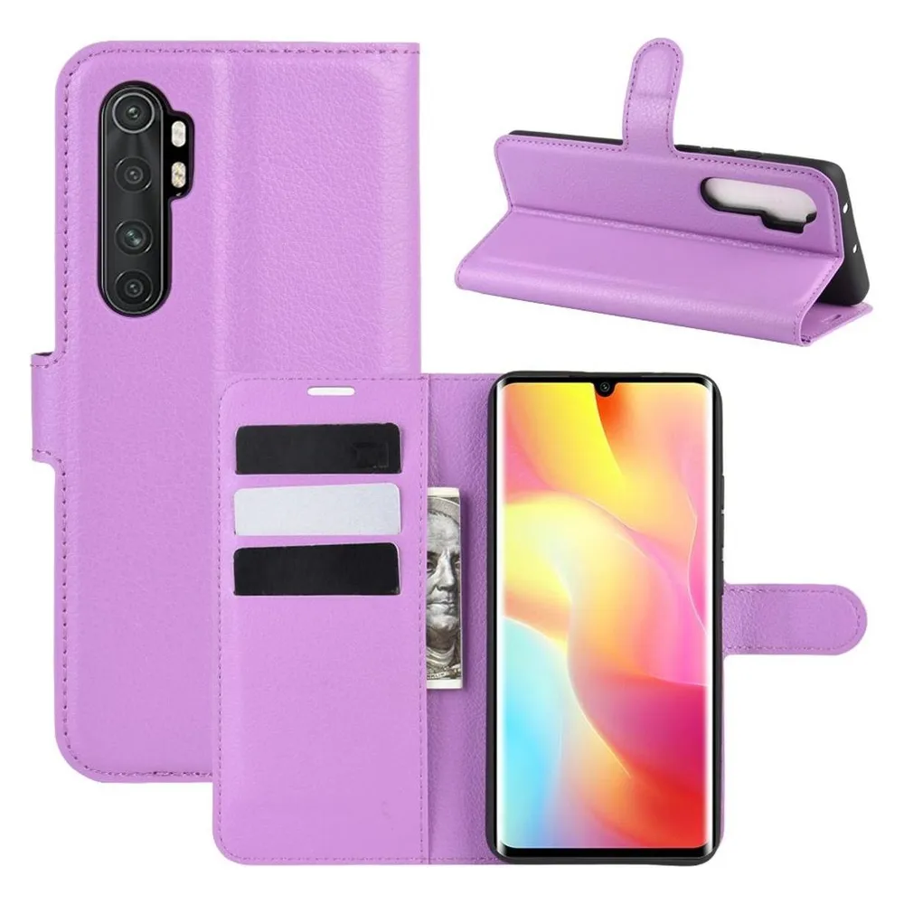 König Design Hülle Handy Schutz für Xiaomi Mi Note 10 Lite Case Cover Tasche Etuis Violett