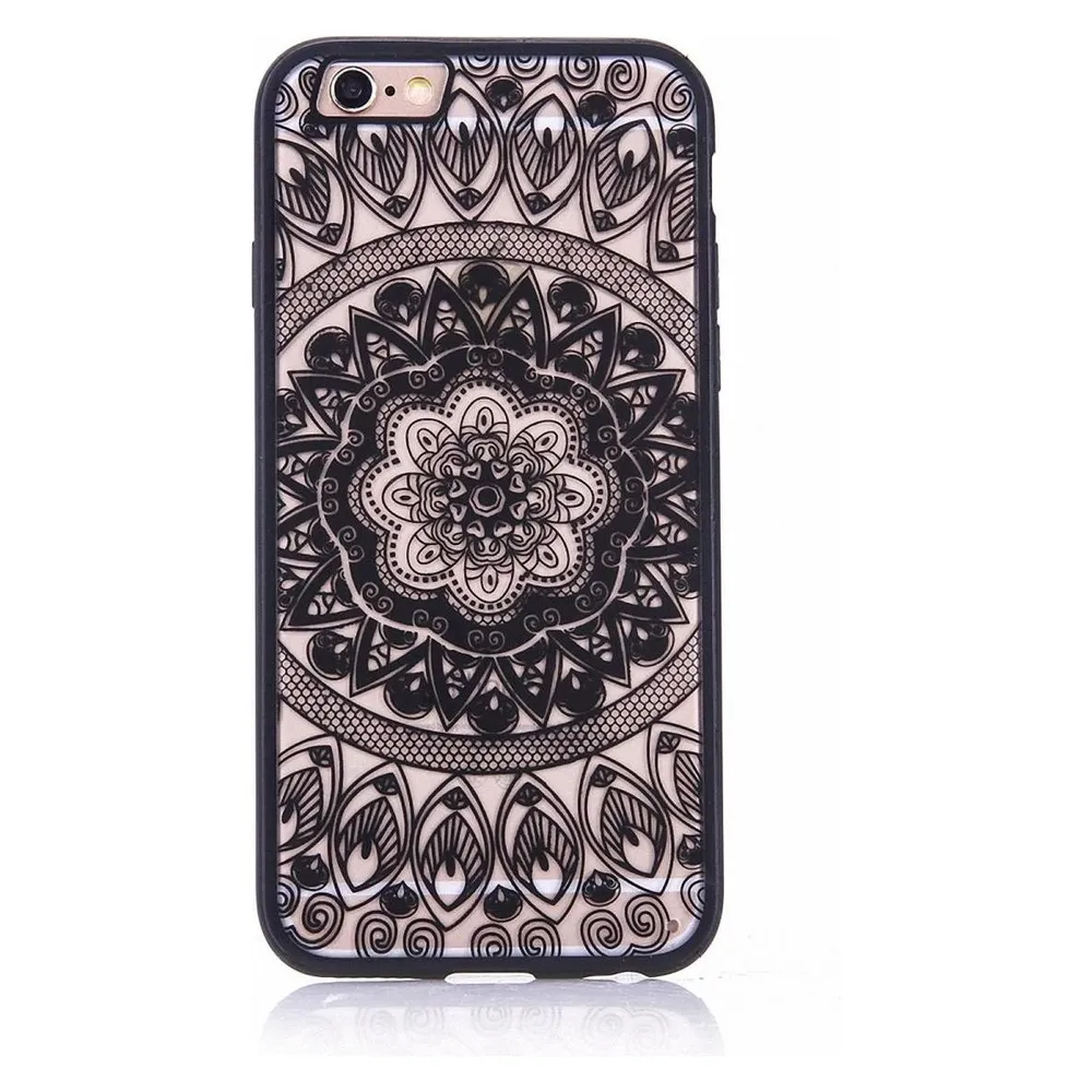 König Design LG G6 Handy Hülle Mandala Case Schutzhülle Motiv Kreis Bumper Henna Schwarz Neu