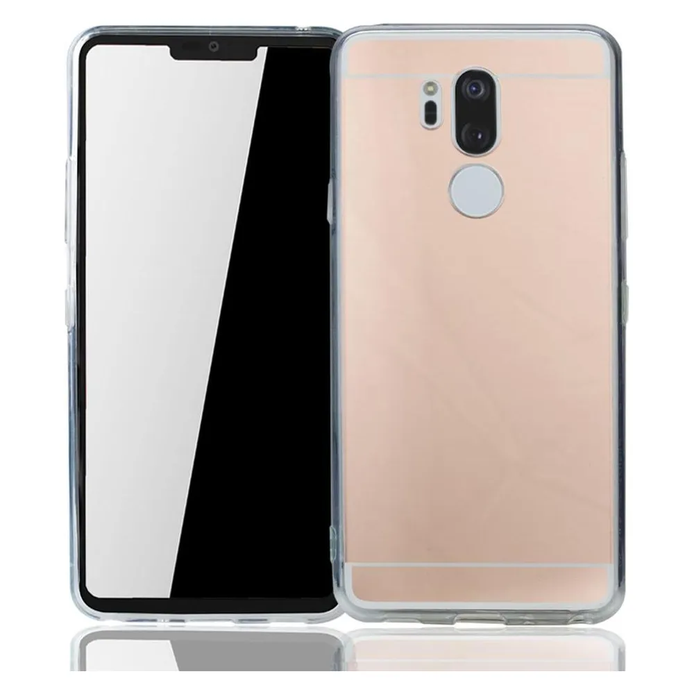 König Design LG G7 Handy Hülle Spiegel Mirror Soft Case Schutz Cover Bumper Etuis Rose Gold