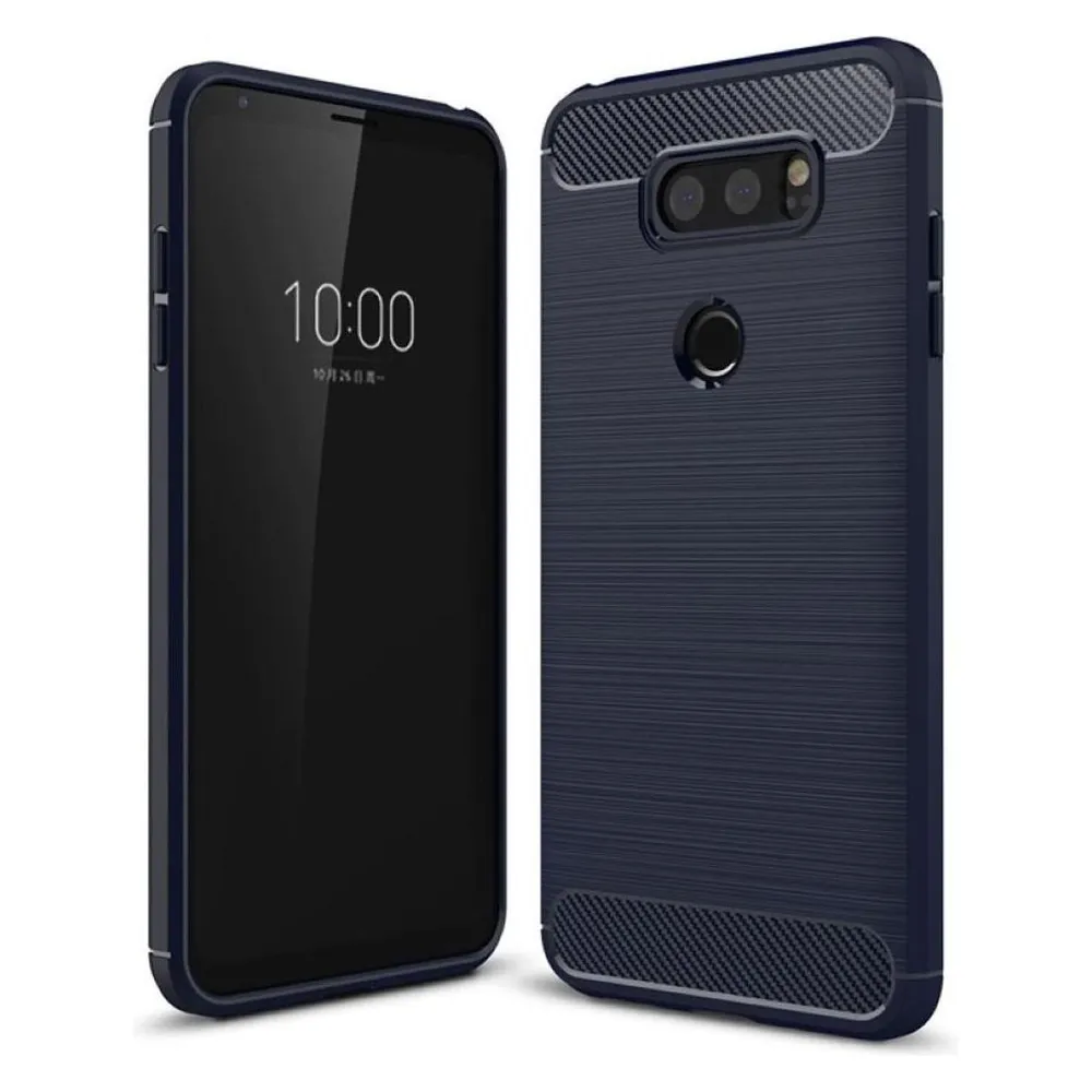 König Design LG Q8 Hülle Case Handy Cover Schutz Tasche Schutzhülle Bumper Schale Etuis Blau