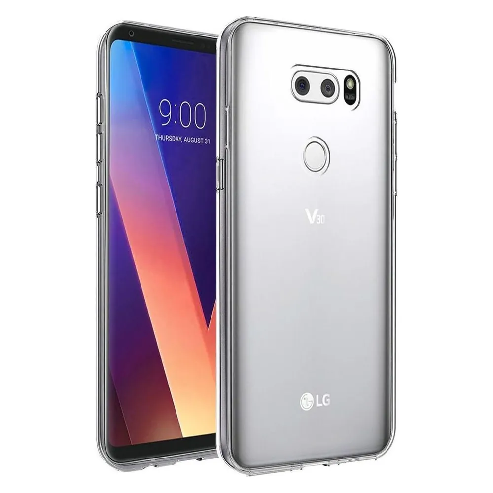 König Design LG V30 Hülle Transparent Silikon Case durchsichtige Handyhülle