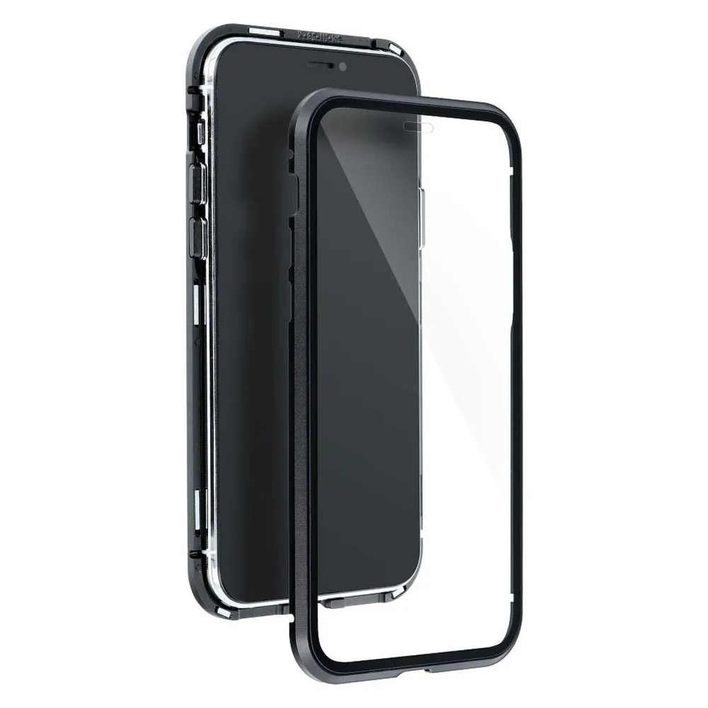 König Design Metall Bumper Apple iPhone 13 Pro Max Magnet Schutz Hülle Cover Handy Schwarz
