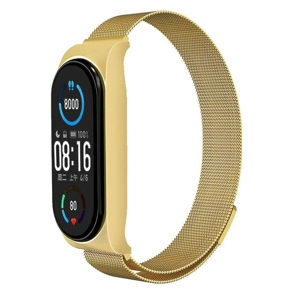 König Design Milanese Ersatz Uhren Armband für Xiaomi Mi Band 5 / 6 Loop Smartband Edelstahl