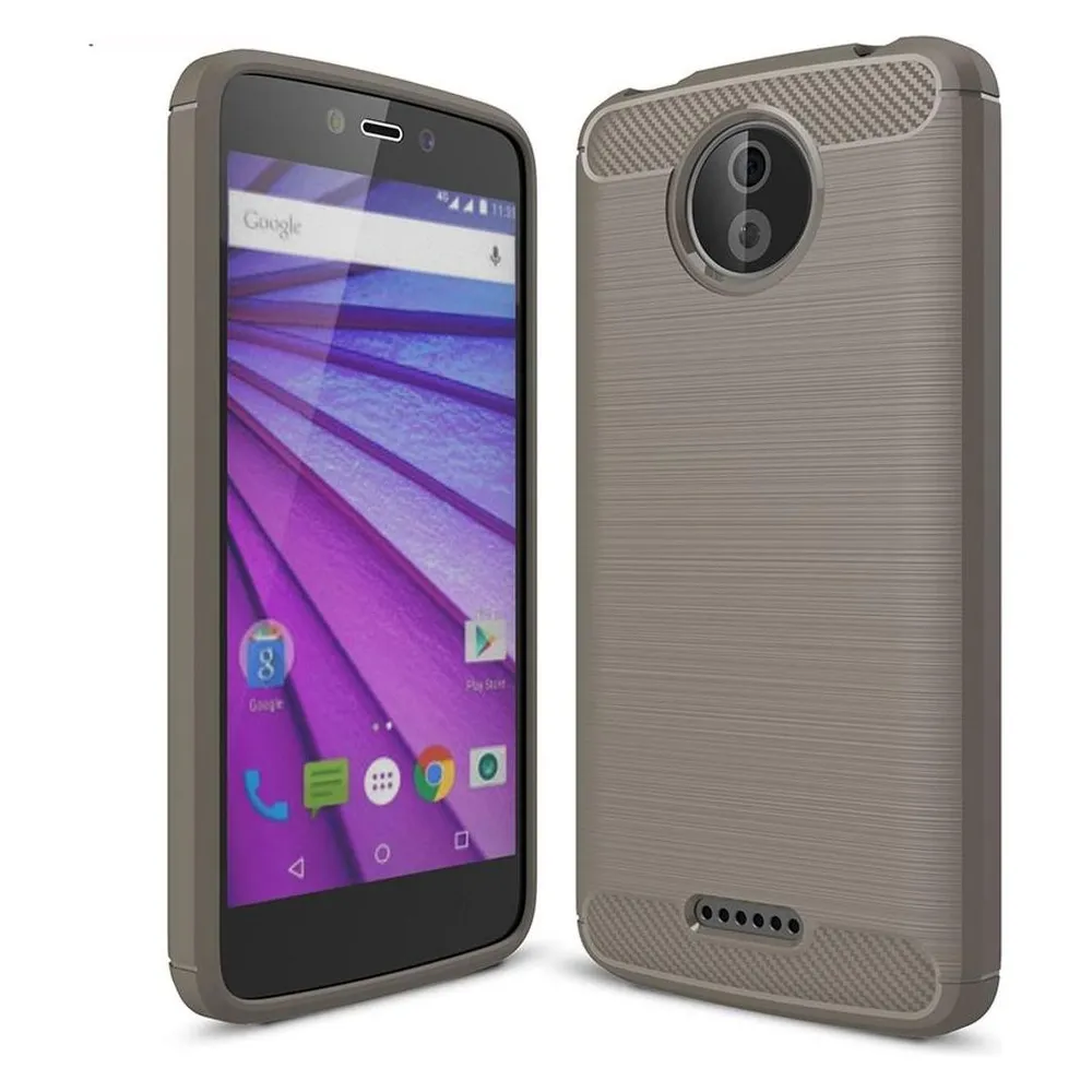 König Design Motorola Moto C Hülle Case Handy Cover Schutz Tasche Schutzhülle Bumper Grau
