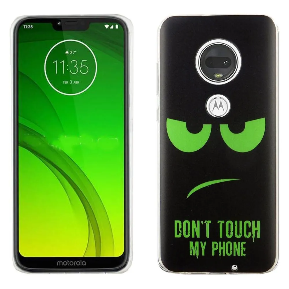 König Design Motorola Moto G7 Handyhülle Schutzcase Cover Bumper Dont Touch My Phone Grün Neu