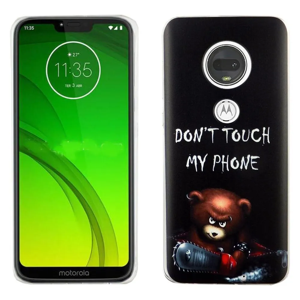 König Design Motorola Moto G7 Handyhülle Schutzcase Cover Bumper Etui Dont Touch My Phone Bär