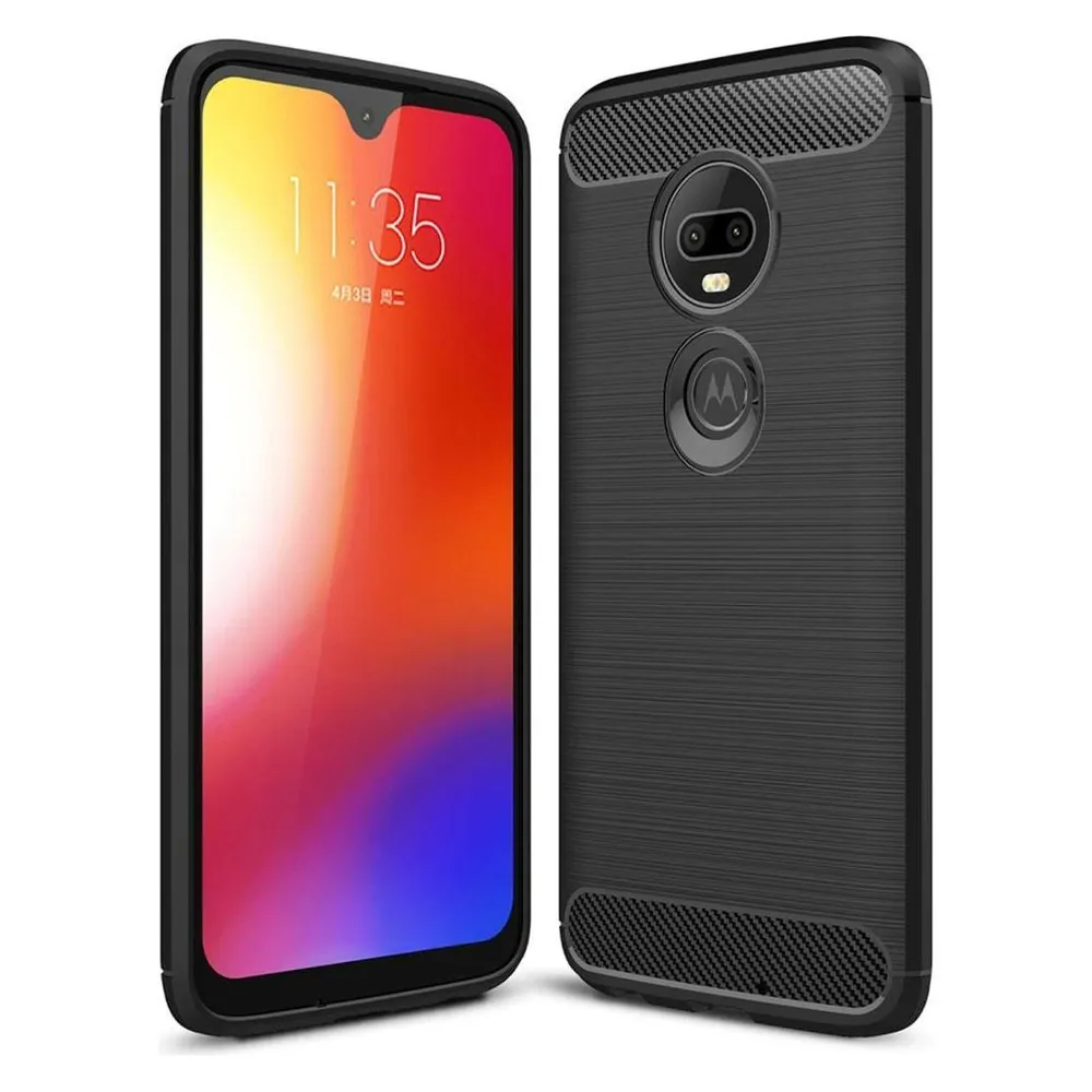 König Design Motorola Moto G7 Hülle Case Handy Cover Schutz Tasche Schutzhülle Bumper Schwarz