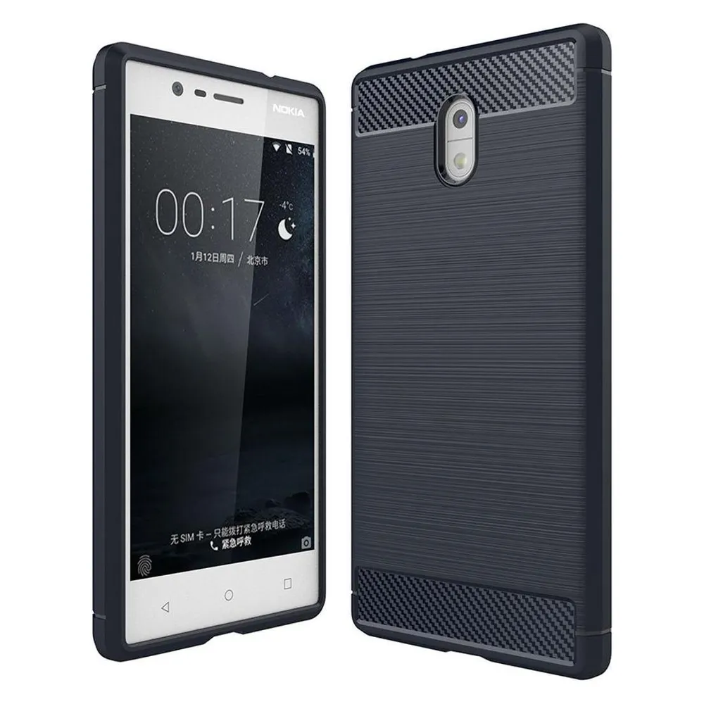 König Design Nokia 3 Hülle Case Handy Cover Schutz Tasche Schutzhülle Bumper Schale Etui Blau